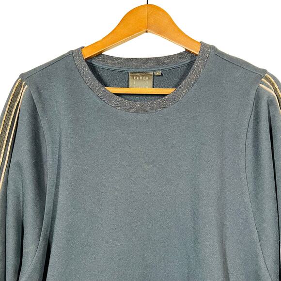 Karen by Simonsen Knit Sweatshirt Pullover Metallic Long Sleeve Navy - S - Picture 3 of 5